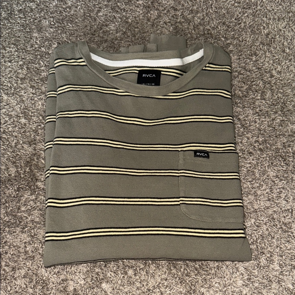 RVCA Olive Striped Men's Shirt
